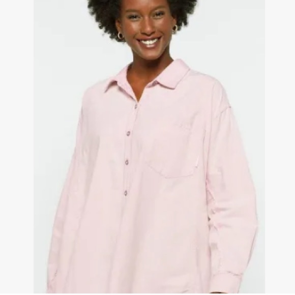 Free People Oxford Dreams Cotton Button-up Shirt   50% OFF - Picture 5 of 8